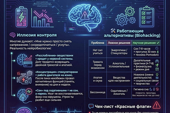 Стресс не лечится веществами (карточка-памятка)